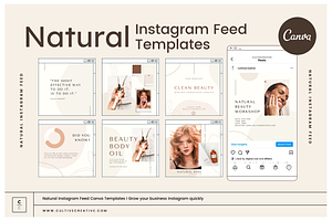 Natural Beauty Instagram Feed Canva