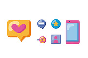 Social Media Illustrations Set, a Technology Illustration by studiogstock (Thumbnail 2 of 3)