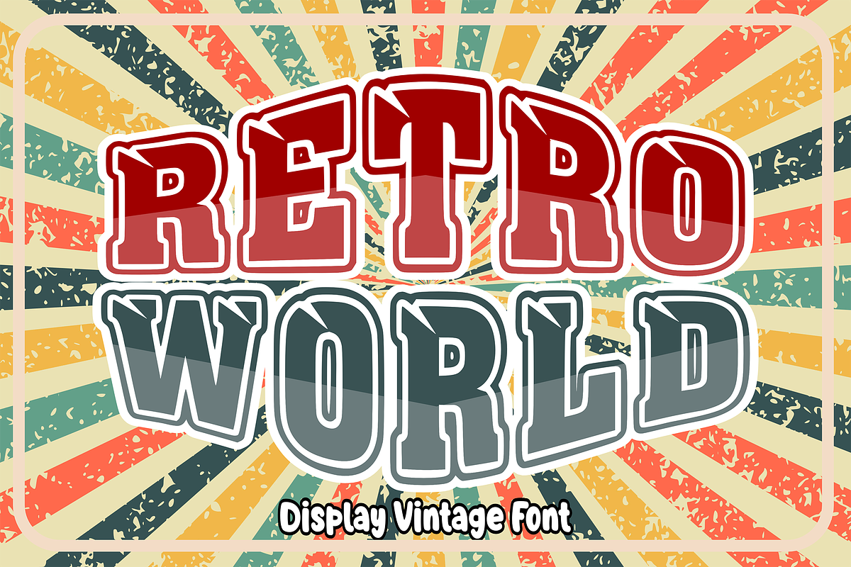 Retro World - Retro Font Types, a Font by KiddoGlyphs Studio (Photo 1 of 3)