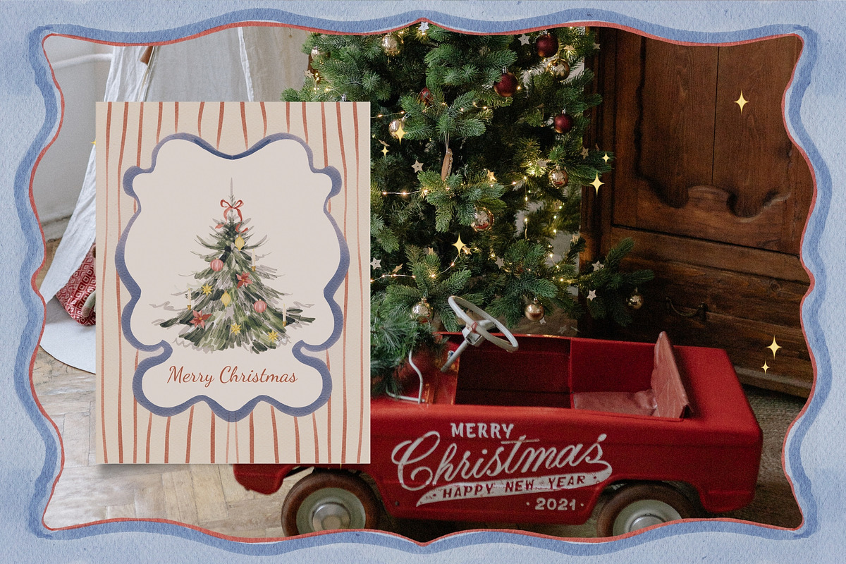 Watercolor Nostalgic Christmas, a Seasonal Illustration by ArtMaslyana (Photo 12 of 12)