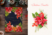 Christmas Poinsettia Floral Clipart, an Illustration by Julia M. Watercolor (Thumbnail 4 of 11)