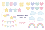 Pastel Rainbow Clipart, a Decorative Illustration by Articlips (Thumbnail 3 of 3)