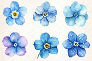 Forget Me Not Flower Bloom Clipart, an Illustration by Dream Creation (Thumbnail 3 of 5)