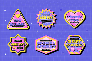Retro Sale Stickers Set, a Templates & Theme by studiogstock