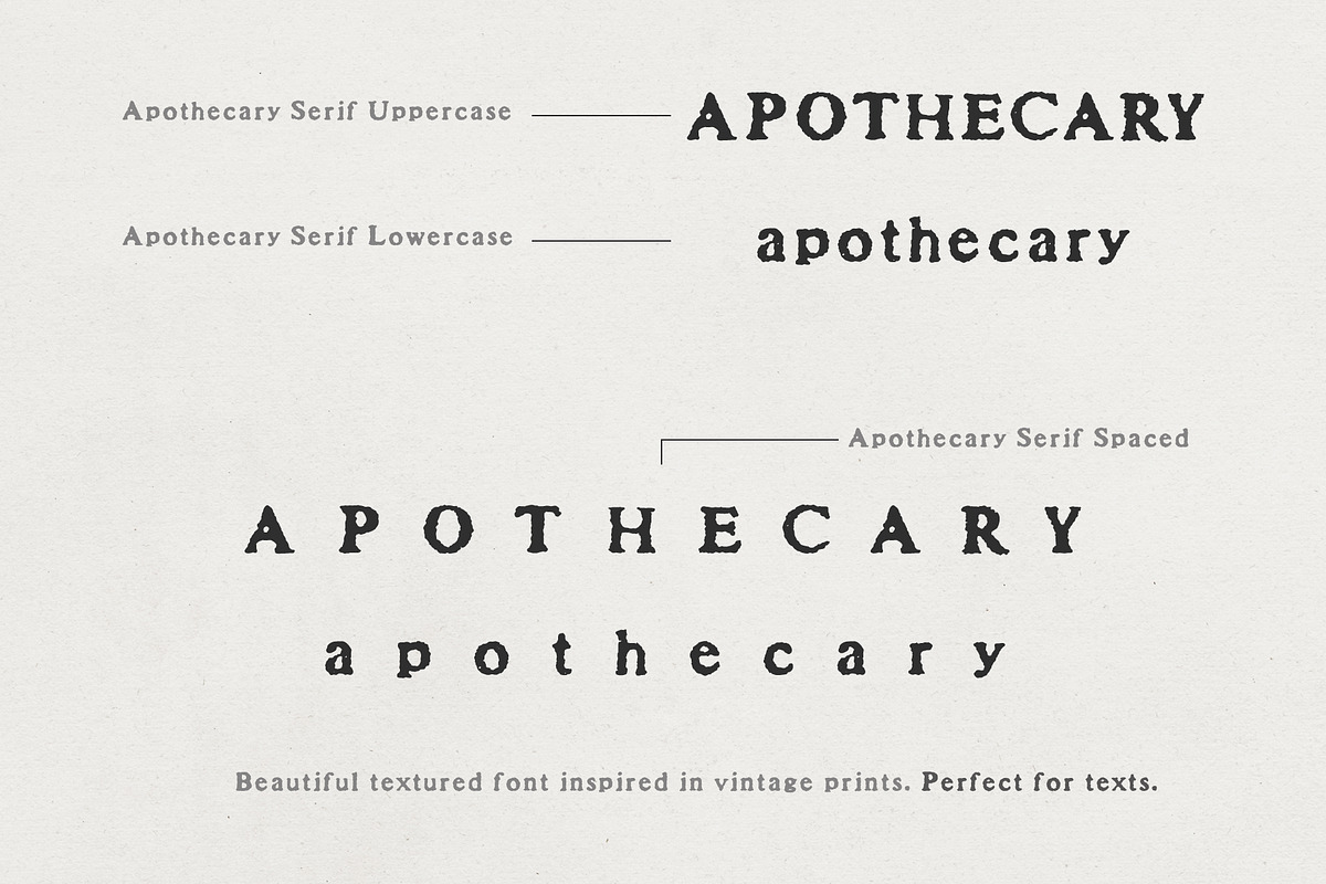 Apothecary Serif Font Collection, a Serif Font by pixelcolours (Photo 4 of 14)