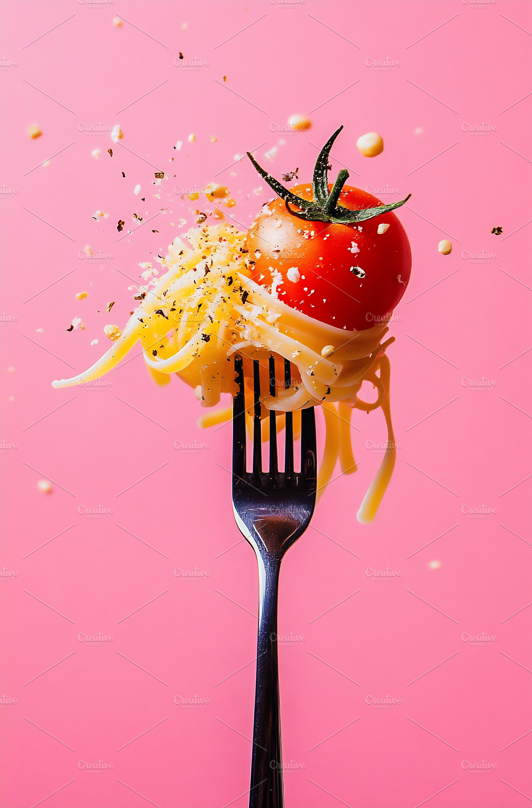 Tasty forkful of spaghetti, a Photo by Beautiful things