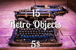 15 Retro Vintage Objects Bundle