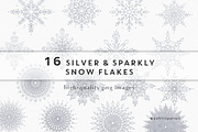 Silver glitter snowflakes clip art, an Object Graphic by Palette Pursuit (Thumbnail 4 of 4)