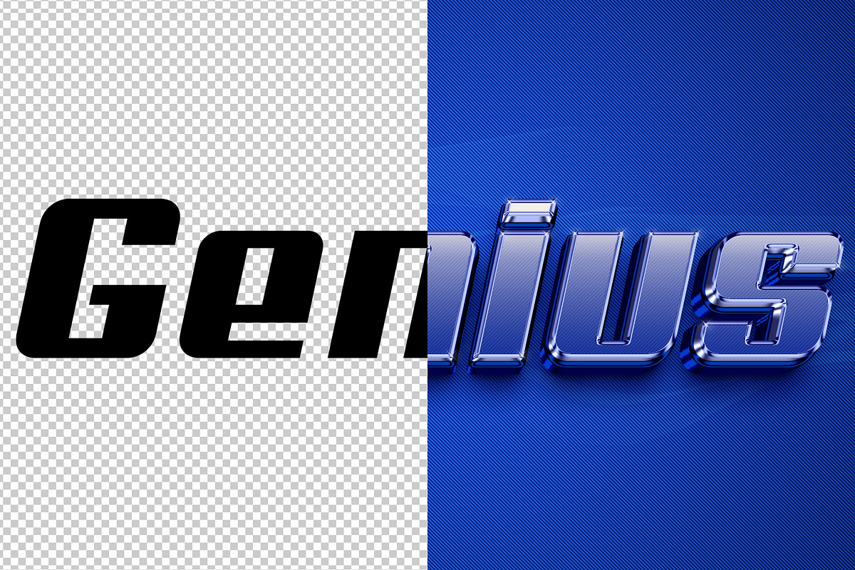 Genius 3D editable text effect, a Layer Style Add-On by Hello Muh (Photo 2 of 2)