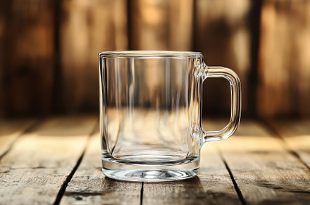 Clear glass cup placed on a rustic w, a Photo by Iftikhar Alam