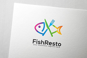 Fish Resto Logo, a Branding & Logo Template by Slim Studio