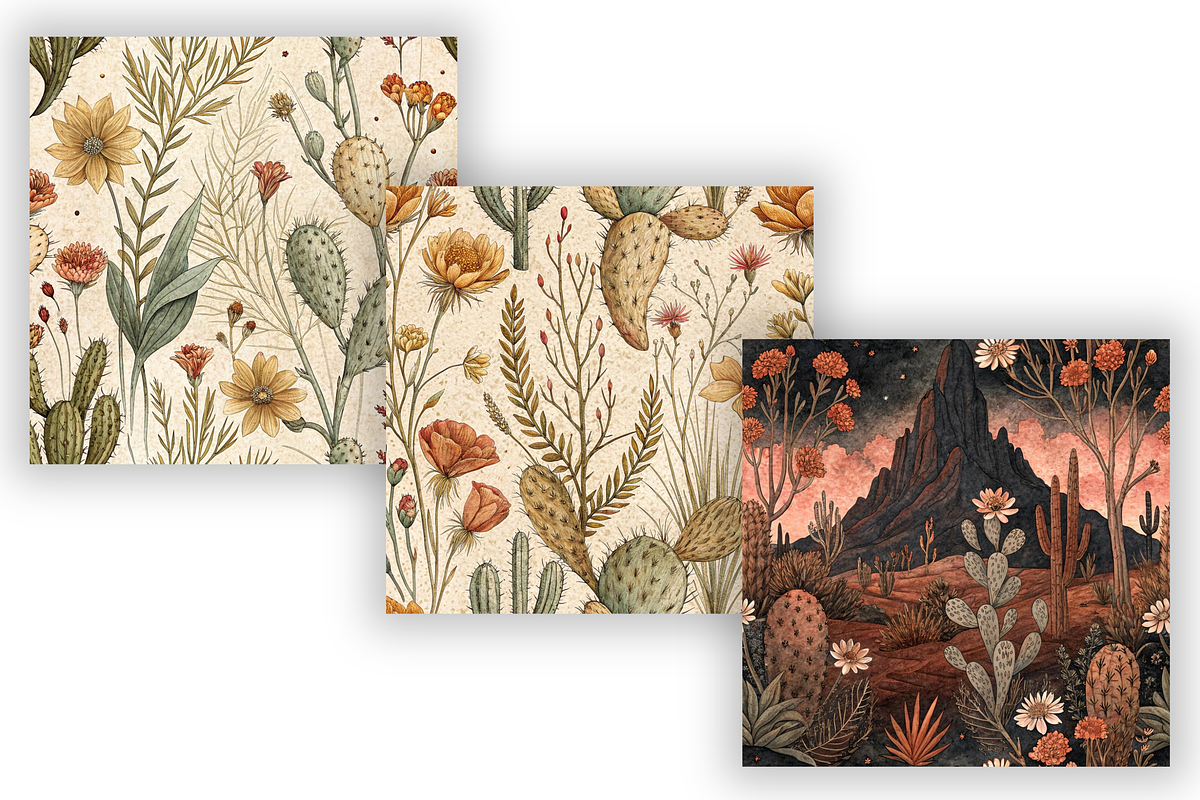 Western Fall Botanical Digital Paper, a Pattern Graphic by FloridPrintables (Photo 3 of 9)