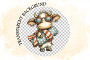 Watercolor Summer Cow Clipart,, an Illustration by SVGArt (Thumbnail 8 of 9)
