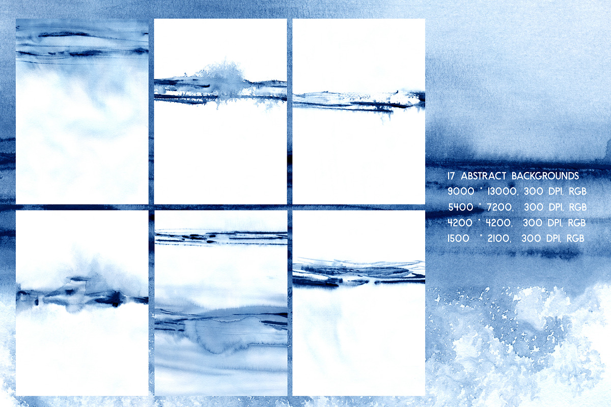 Blue watercolor backgrounds, a Texture Graphic by Soffi Sk (Photo 10 of 11)