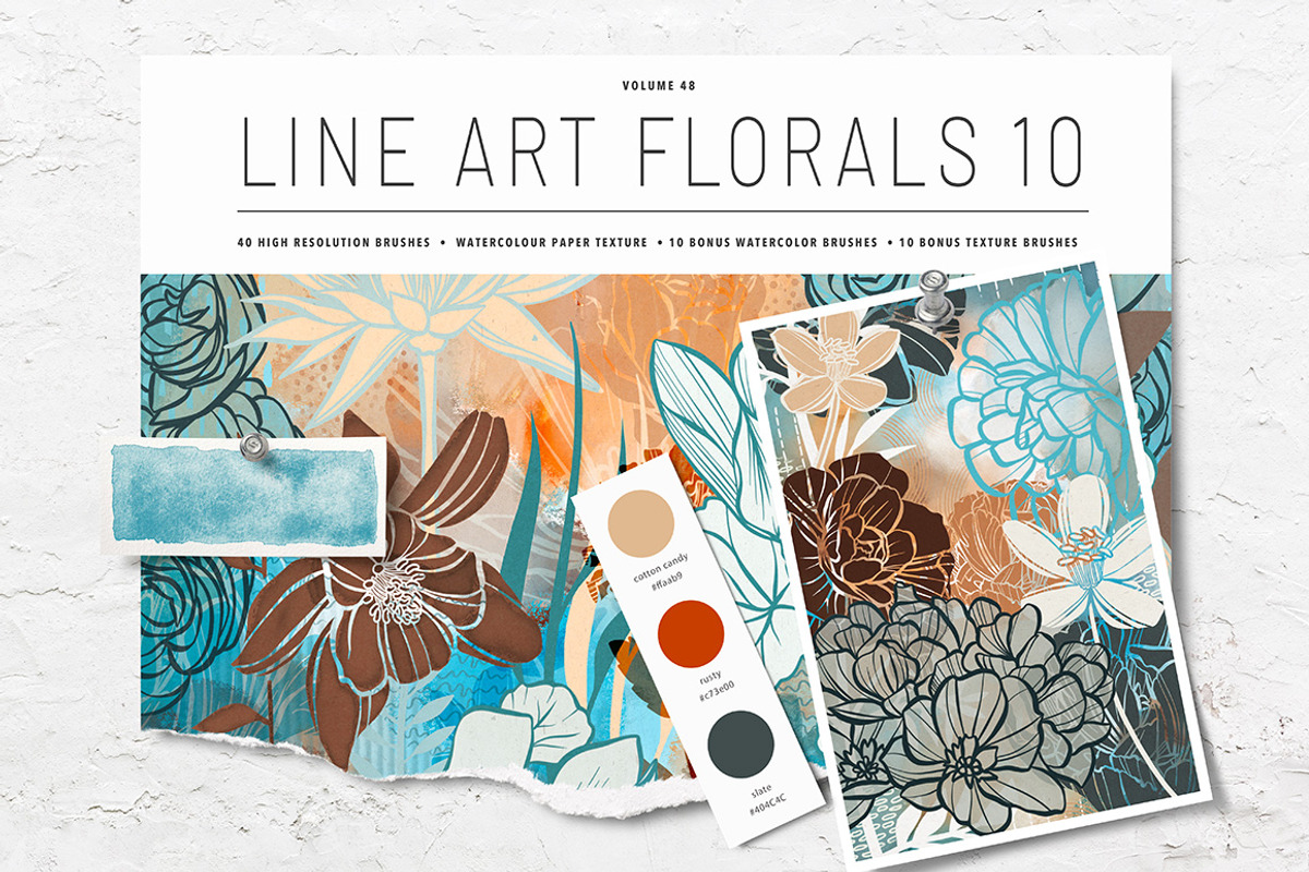 Floral Procreate Stamp Brushes 10, a Brushes & More by DeloresArt (Photo 8 of 8)