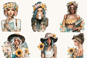 Tattoos Girls Clipart Bundle, a Person Illustration by BusyDaydesign (Thumbnail 2 of 9)