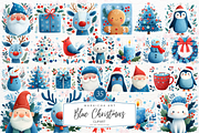 Cute Blue Christmas Clipart, an Illustration by Markicha Art (Thumbnail 1 of 5)