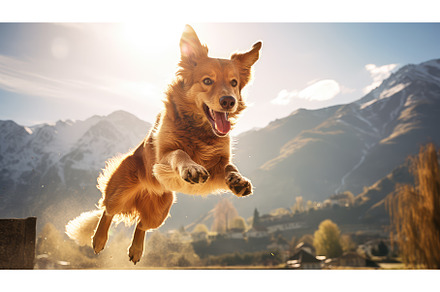 competition dog jumping ai generated, an Animal Photo by pikepicture