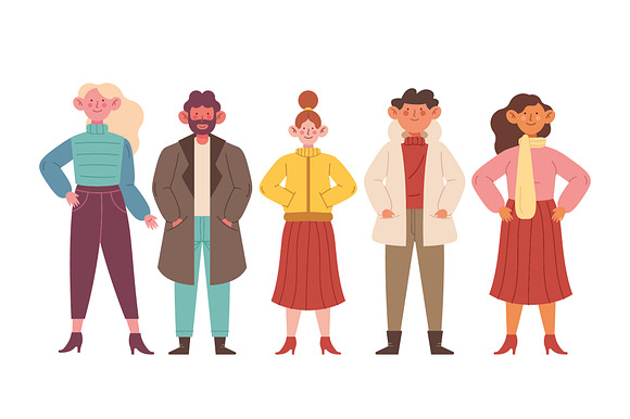 Winter People Illustration Set preview 2