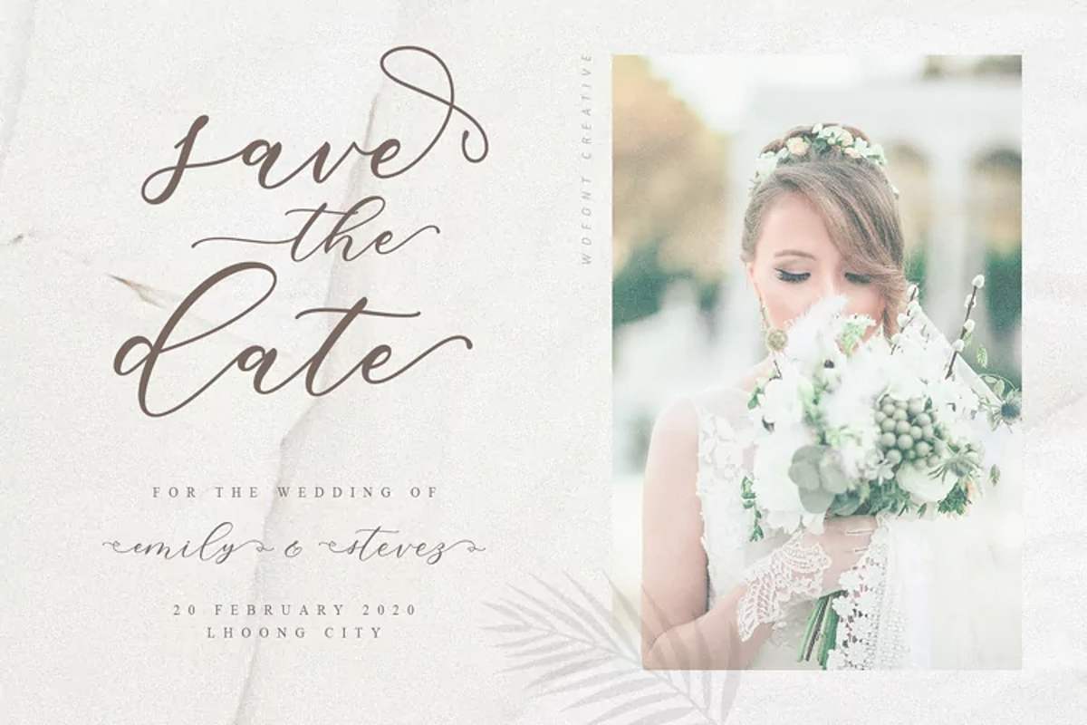 Nadia Script | Lovely Calligraphy, a Script Font by WDfont (Photo 3 of 10)