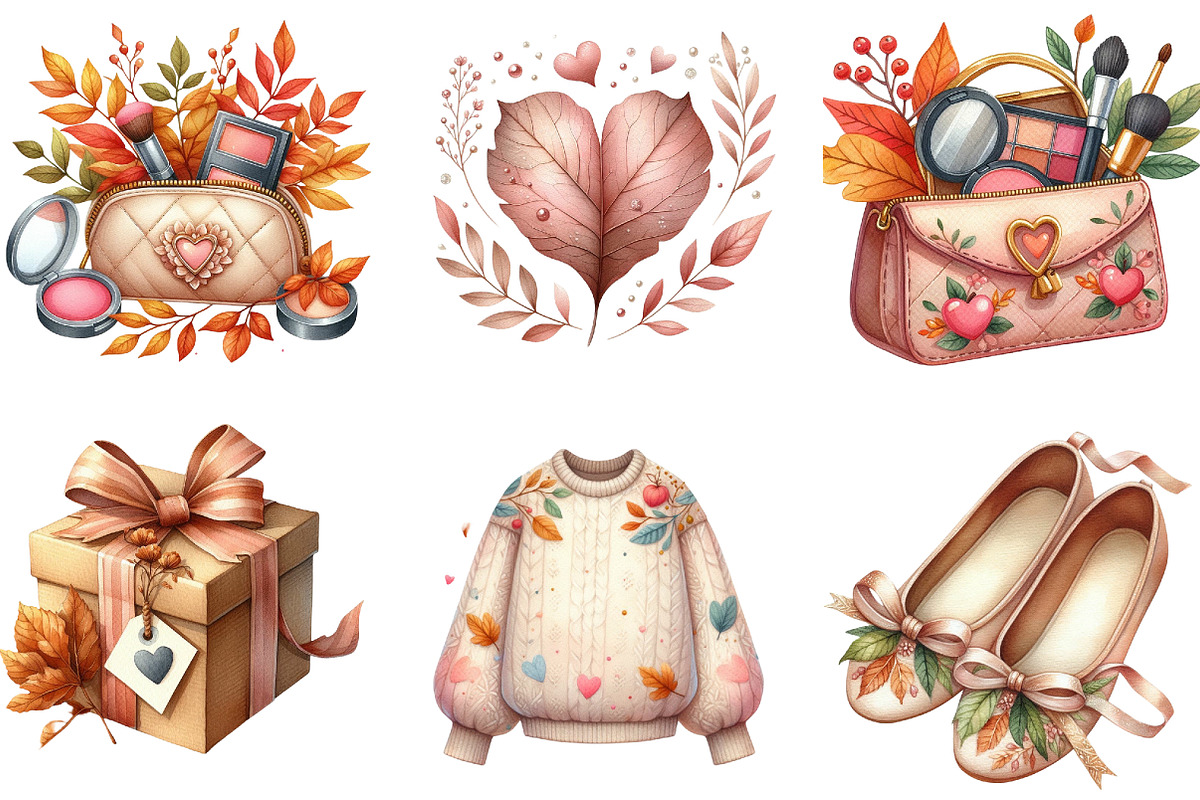 Cute Coquette Autumn Clipart, an Illustration by DreamArtGraphic (Photo 4 of 5)