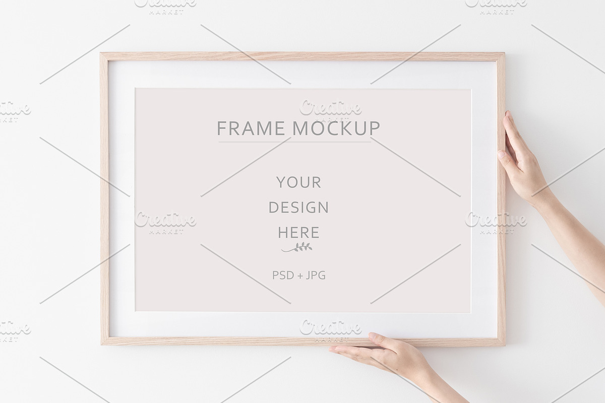 Wooden Frame Mockup Bundle., a Print Template by Kate Roubin (Photo 8 of 9)