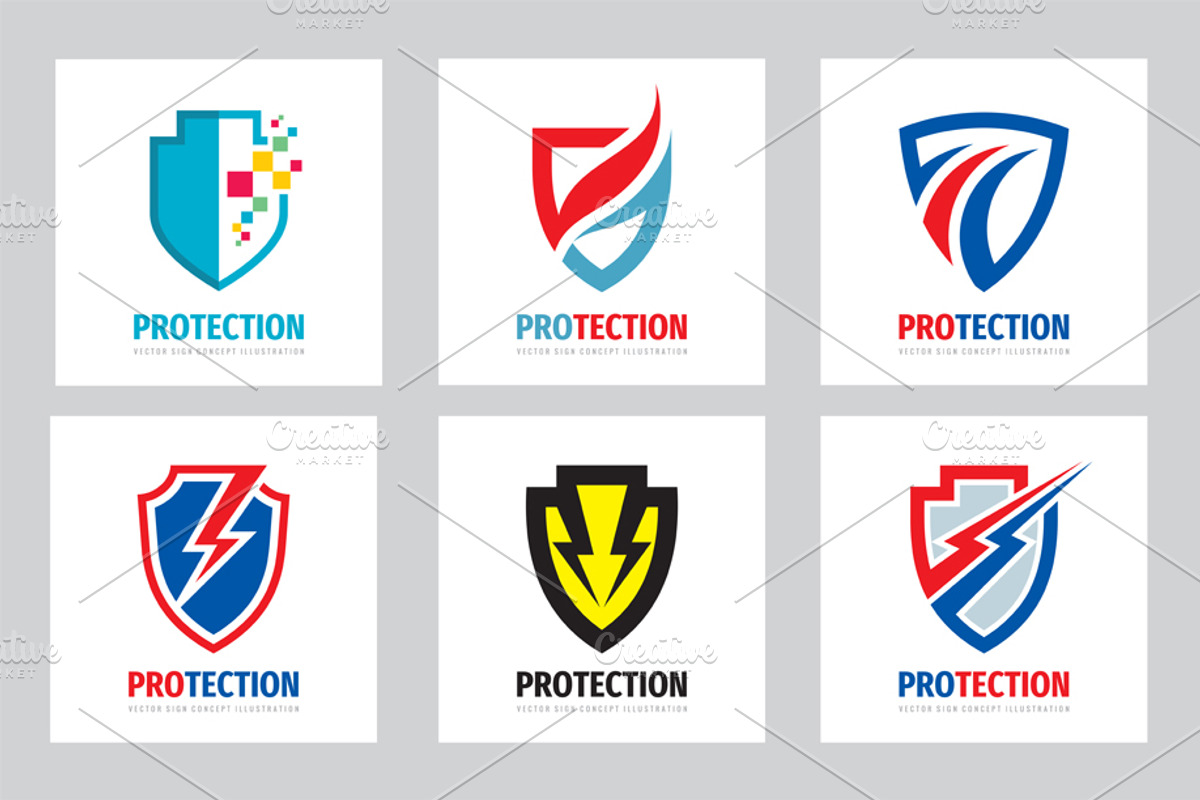 Protection Guard Shield Logo Set, a Branding & Logo Template by serkorkin