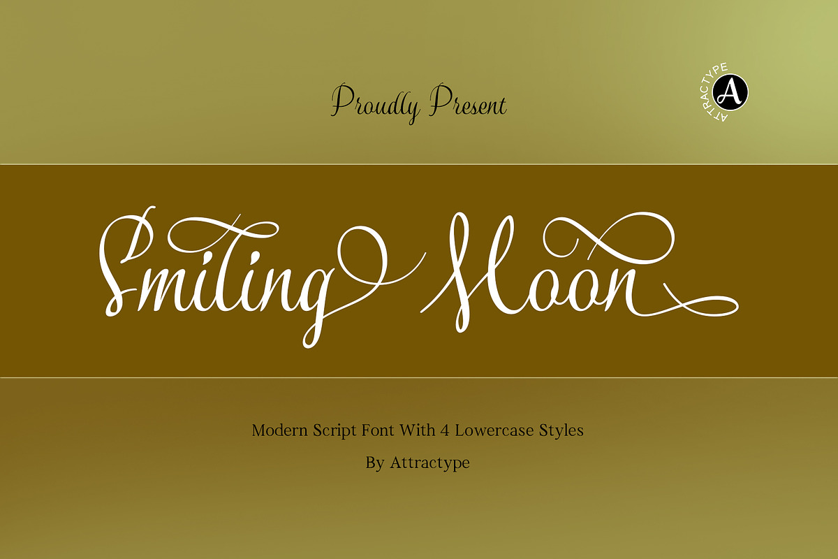 Smiling Moon - Modern script font, a Script Font by Attractype (Photo 1 of 9)