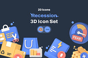 3D Recession Icon Pack, an Object 3D Model by Nate Studios (Thumbnail 1 of 8)