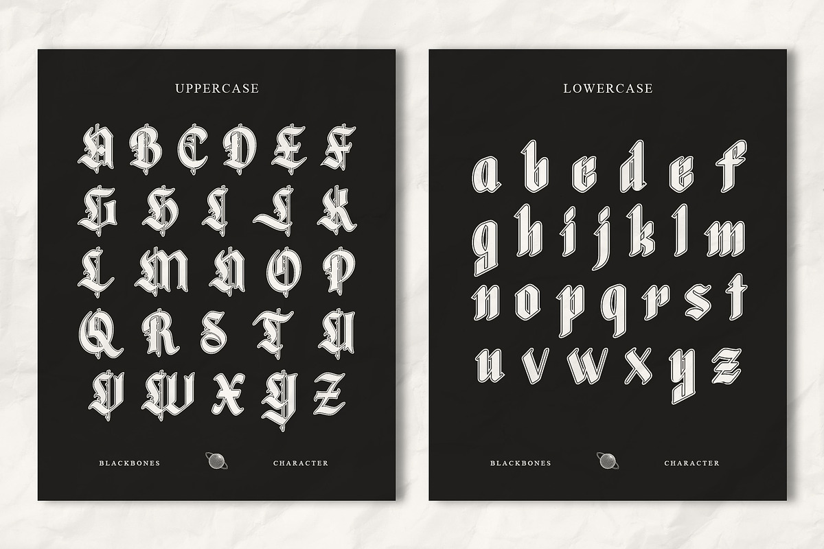 Blackbones – Blackletter Typeface, a Blackletter Font by Krismagraph (Photo 3 of 10)