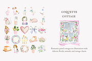 Coquette cottage clipart set, a Decorative Illustration by Patishop Art (Thumbnail 6 of 9)