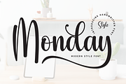 Monday | Script Font, a Handwritten Font by Scratchones (Thumbnail 1 of 9)