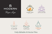 Modern Yoga Logo Collection, a Branding & Logo Template by YUDesignStore (Thumbnail 1 of 13)