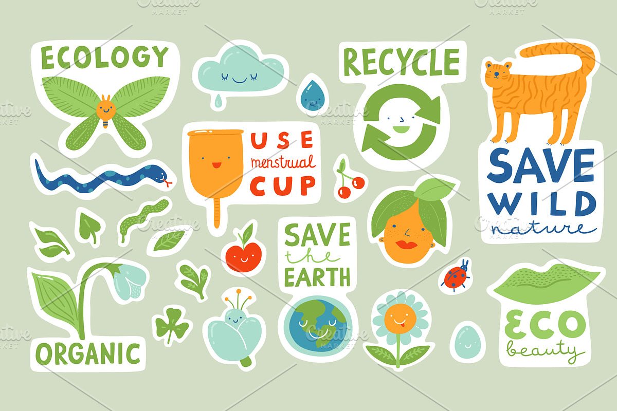 Eco stickers. Zero waste, eco life., an Object Graphic by anna khramtsova (Photo 7 of 8)