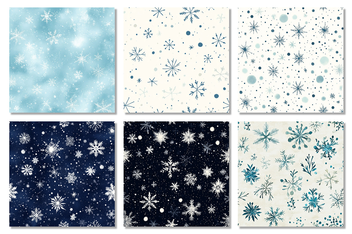 Winter Snowflake Seamless Textures, a Texture Graphic by Dream Creation (Photo 3 of 7)