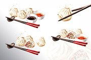 Dim Sum. Chinese dumplings, a Food Illustration by Daria Ustiugova (Thumbnail 4 of 6)