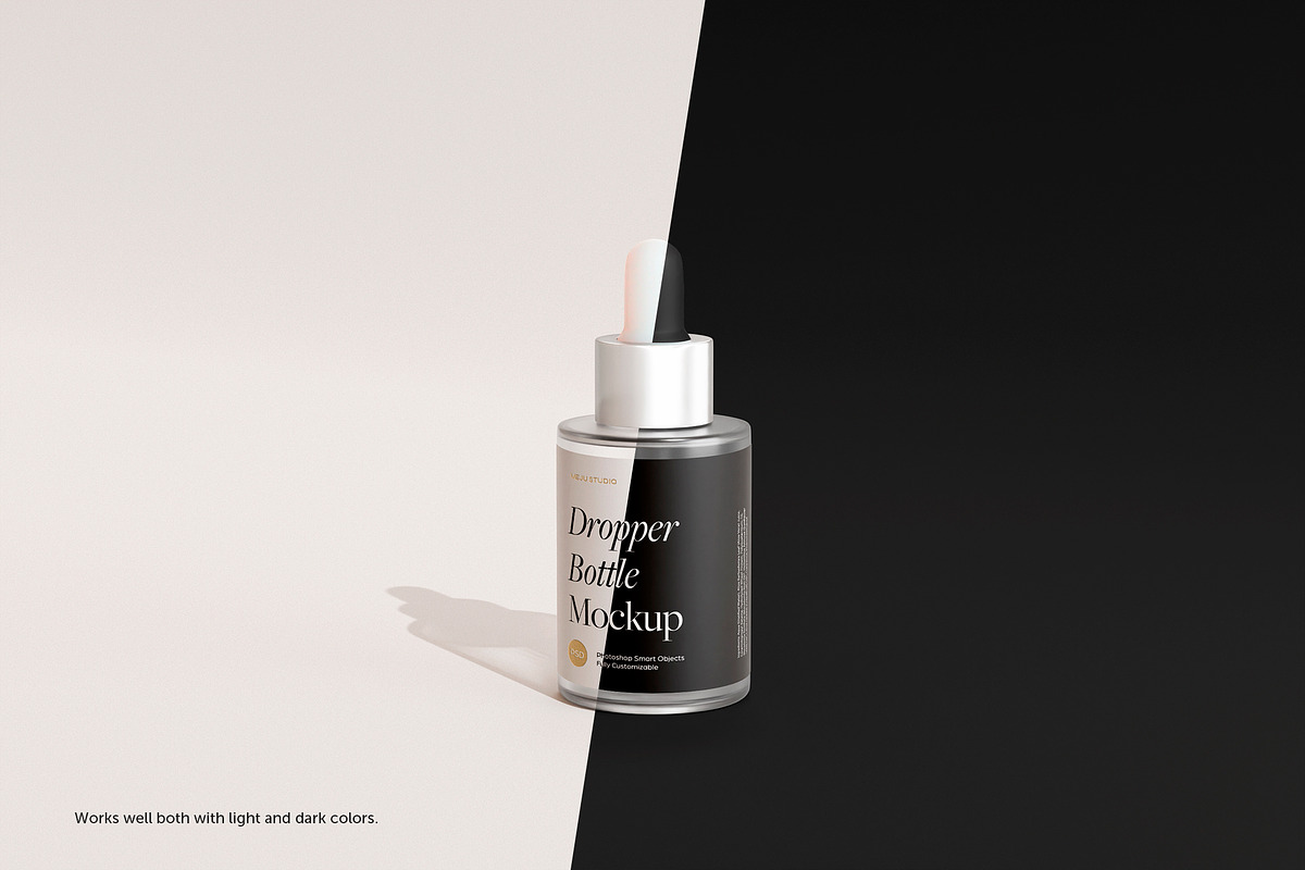 Frosted Glass Dropper Bottle Mockups, a Packaging Mockup by Wildfield Studio (Photo 7 of 13)
