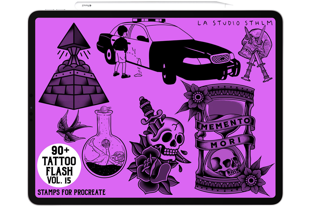 Tattoo Flash Vol. 15 - Stamp Set, a Brush Add-On by LA Studio Sthlm (Photo 5 of 6)