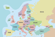 3x Colorful Europe Maps, an Education Illustration by asantosg (Thumbnail 2 of 4)