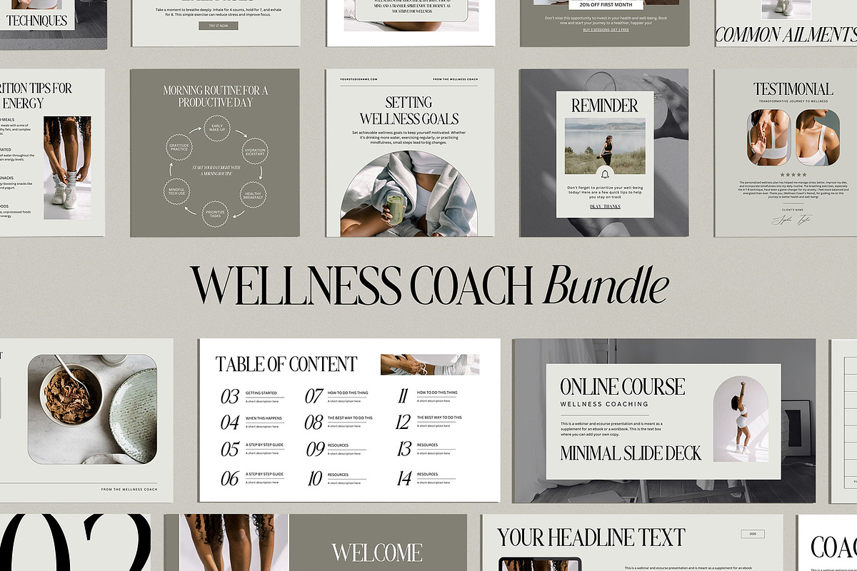 Wellness Coach Bundle Template, a Marketing Template by Amaré Creative (Photo 3 of 9)