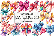 Colorful Coquette Pencil School Clip, an Illustration by DreamArtGraphic (Thumbnail 1 of 5)