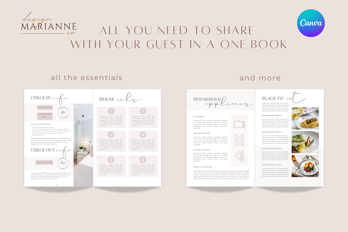 Airbnb Welcome Book Canva Template, a Templates & Theme by Marianne Design Co (Photo 6 of 7)