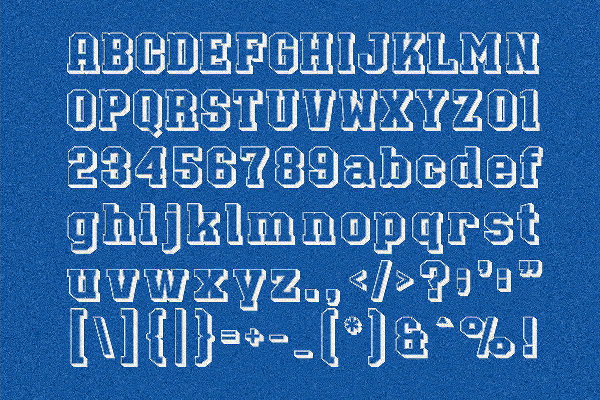 Bullsy College 3D, a Serif Font by Marvadesign (Photo 5 of 7)