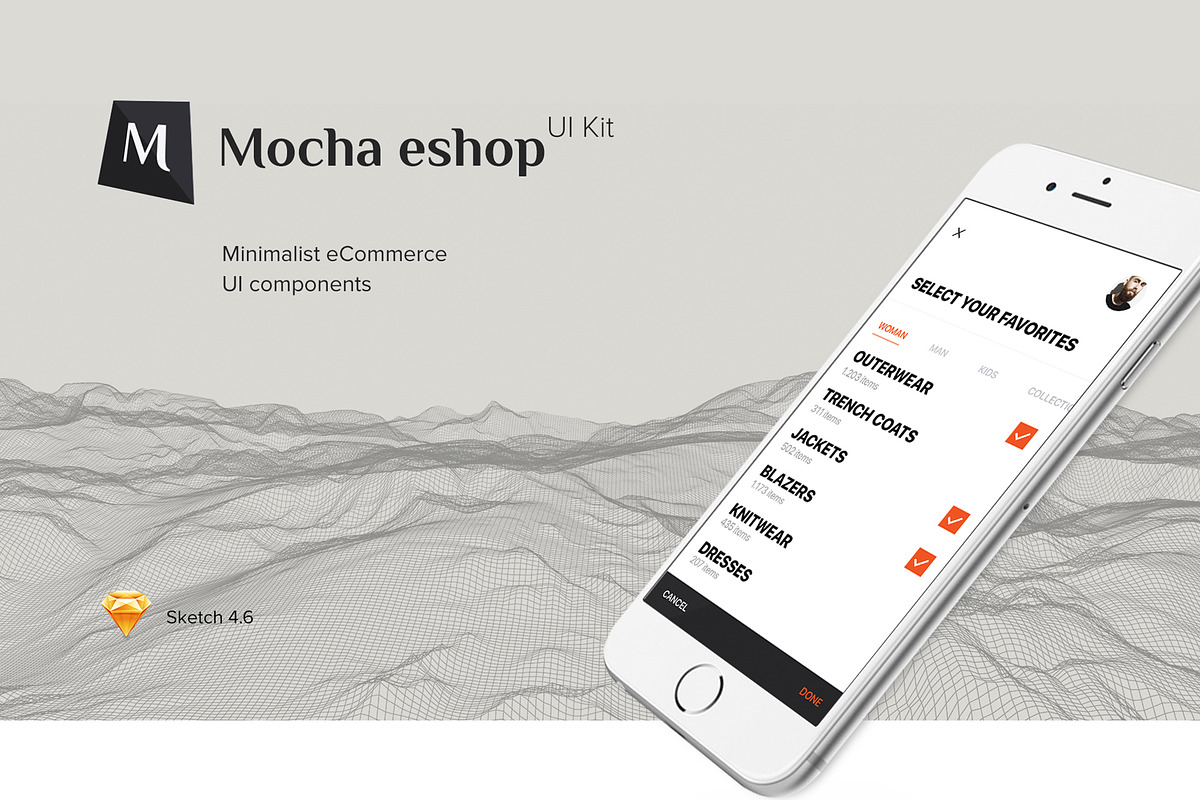 eShop Mobile App UI Kit, an App Template by hoangpts (Photo 2 of 7)