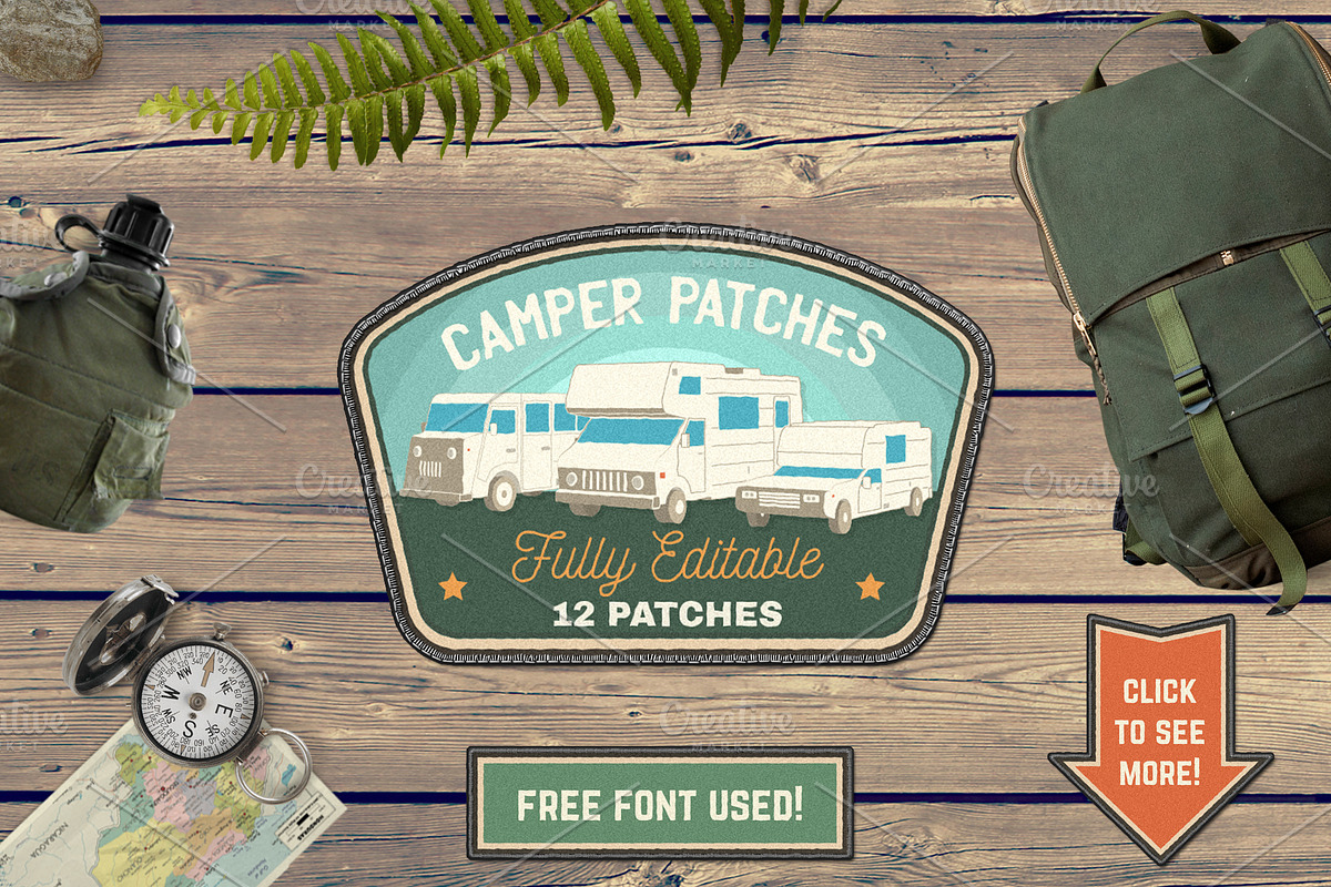 Camper Patches, a Branding & Logo Template by sivVector (Photo 1 of 3)