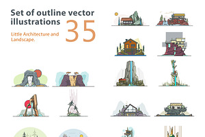 Outline vector illustrations