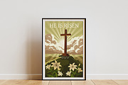 He Is Risen Poster Easter Cross with, a Seasonal Illustration by Vector_Up (Thumbnail 4 of 7)