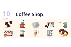 Coffee Shop Set. Creative Icons