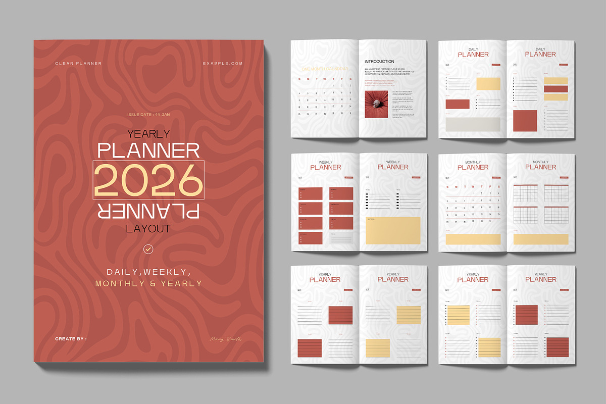 Daily and Weekly Planner Template, a Stationery Template by MightyDesign (Photo 1 of 6)