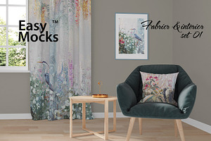 Fabric and interior mockup set